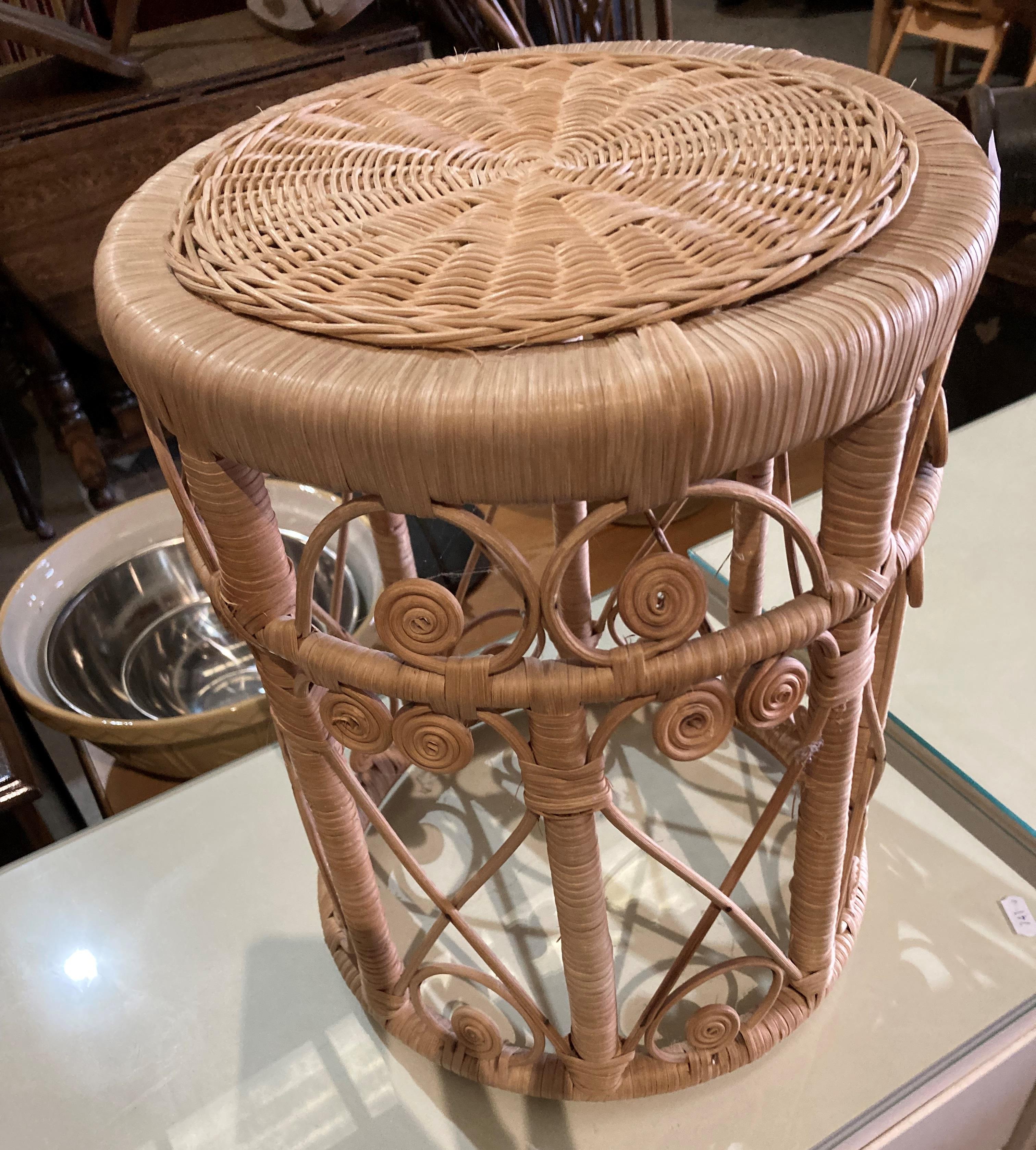 A bamboo armchair and small circular side table (2) (saleroom location: MA2) - Image 3 of 9