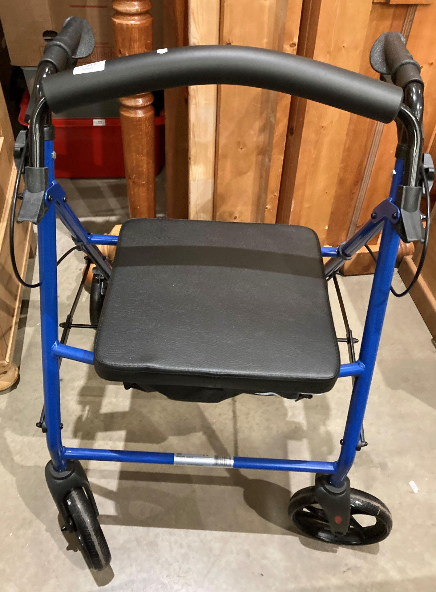 An Adapt VP173FC Rollator blue metal framed four wheel walking aid (saleroom location: S3 QC01)