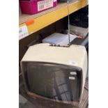 Old portable black and white Yokyo TV model 310, made in Poland (flex cut off,