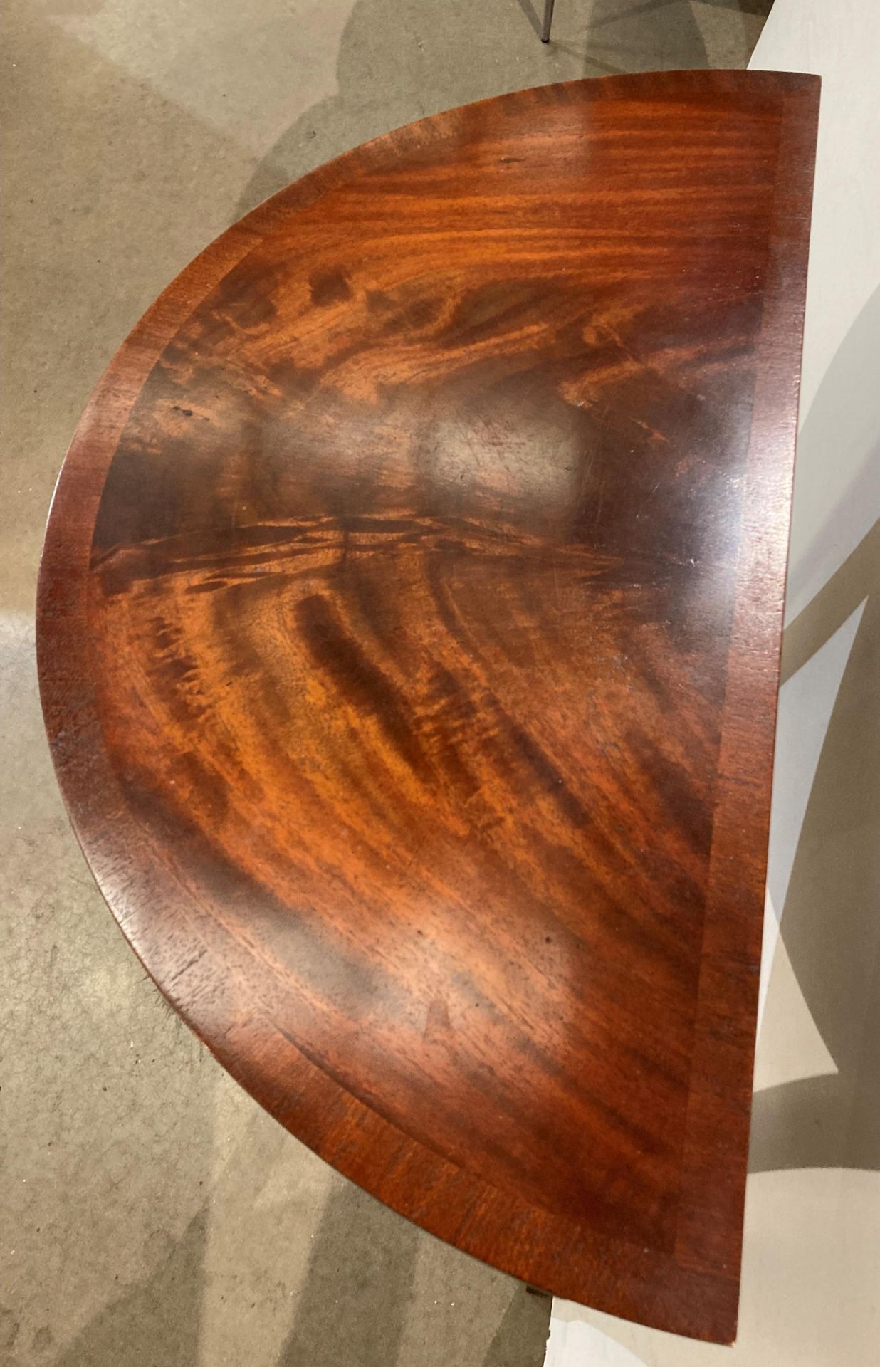 A Reprodux mahogany half-moon hall table (saleroom location: MA7) - Image 2 of 3