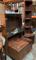 A Mid-Century G-Plan (E Gomme Limited) two-piece wall unit including two section unit with two