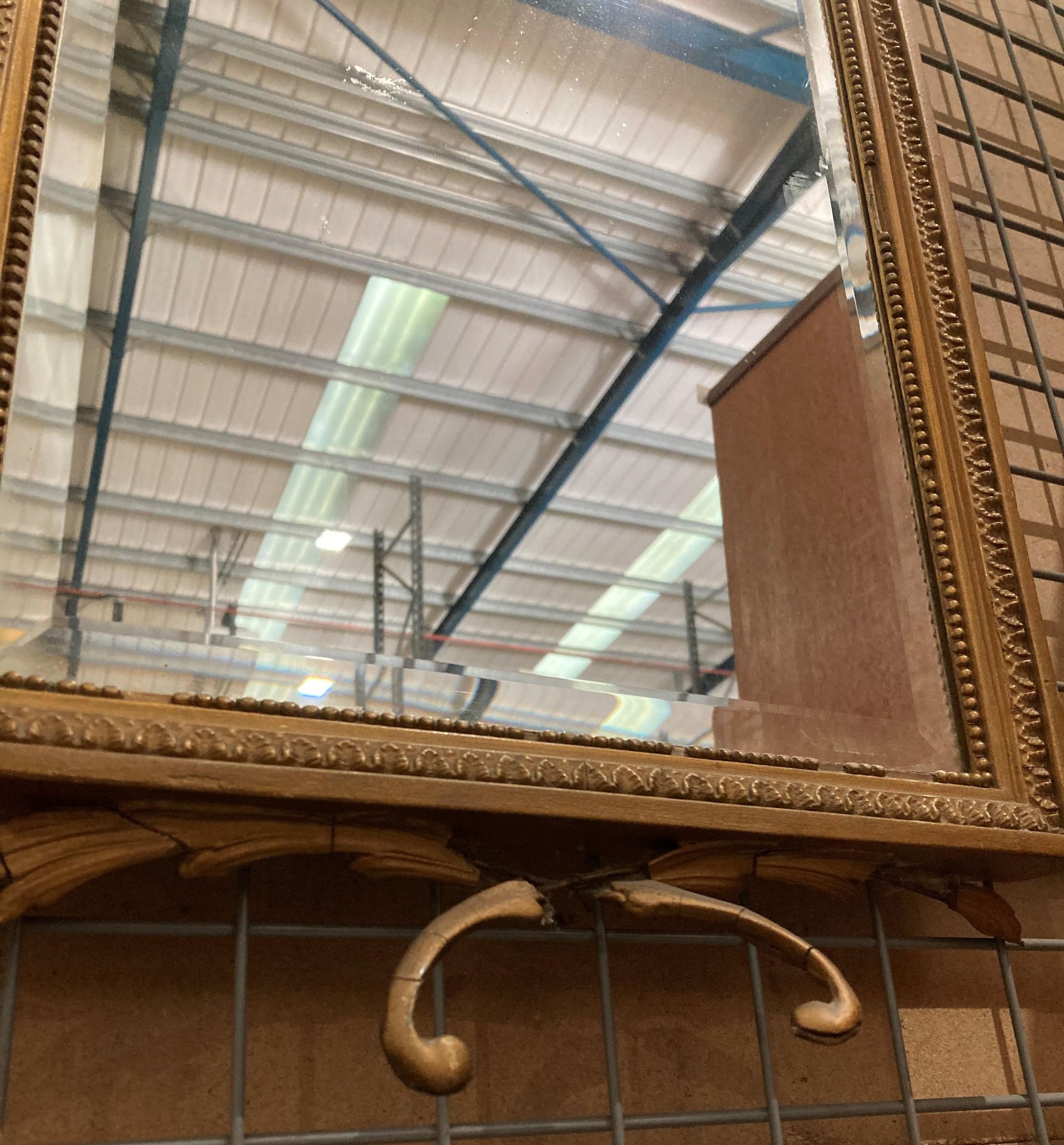 Gilt framed wall mirror with detailed beading, - Image 4 of 5