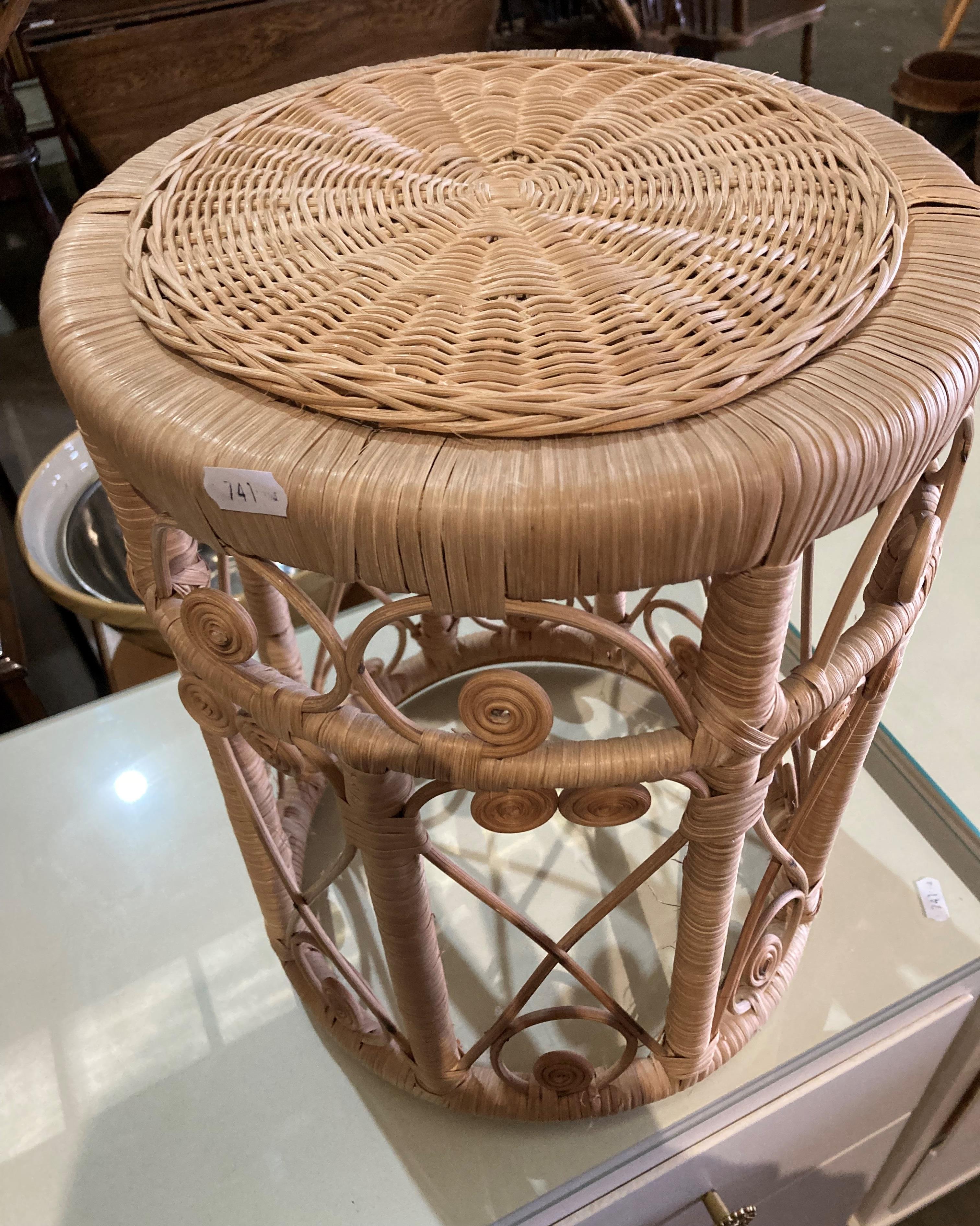 A bamboo armchair and small circular side table (2) (saleroom location: MA2) - Image 2 of 9