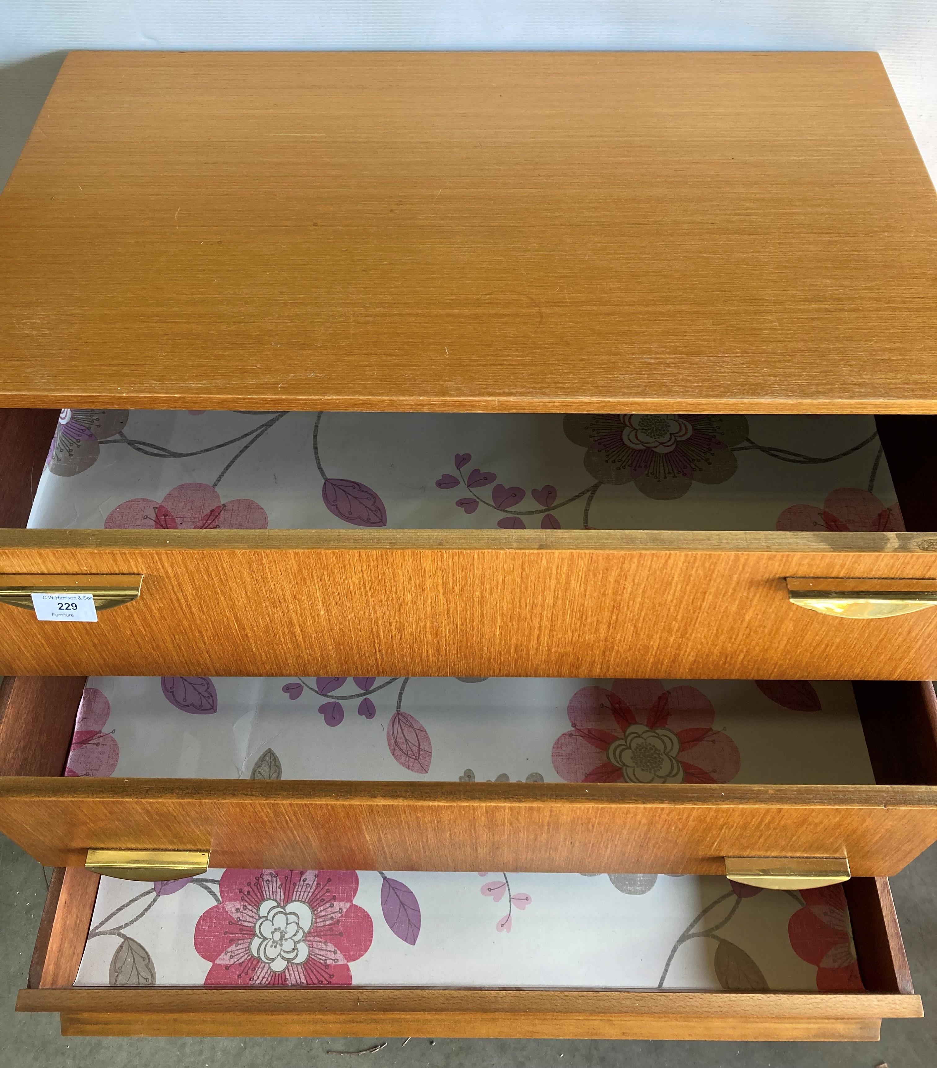 A Mid-Century Danish teak five drawer chest of drawers, 74. - Image 4 of 4