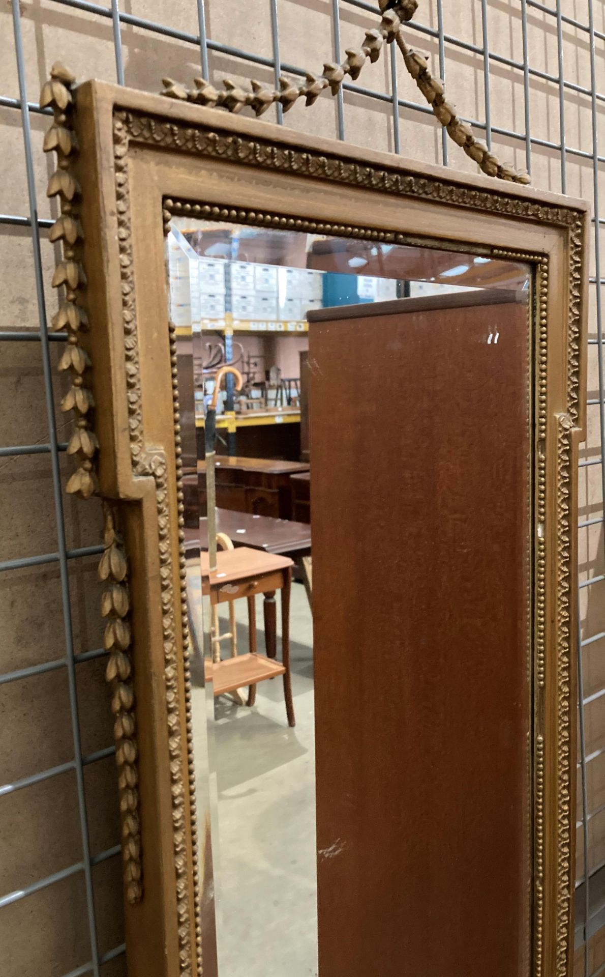 Gilt framed wall mirror with detailed beading, - Image 5 of 5