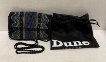 A Dune of London beaded shoulder bag complete with a Dune of London protective cover bag (saleroom