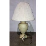 BHS vintage-style pottery table lamp with white pleated shade (saleroom location: MA6)