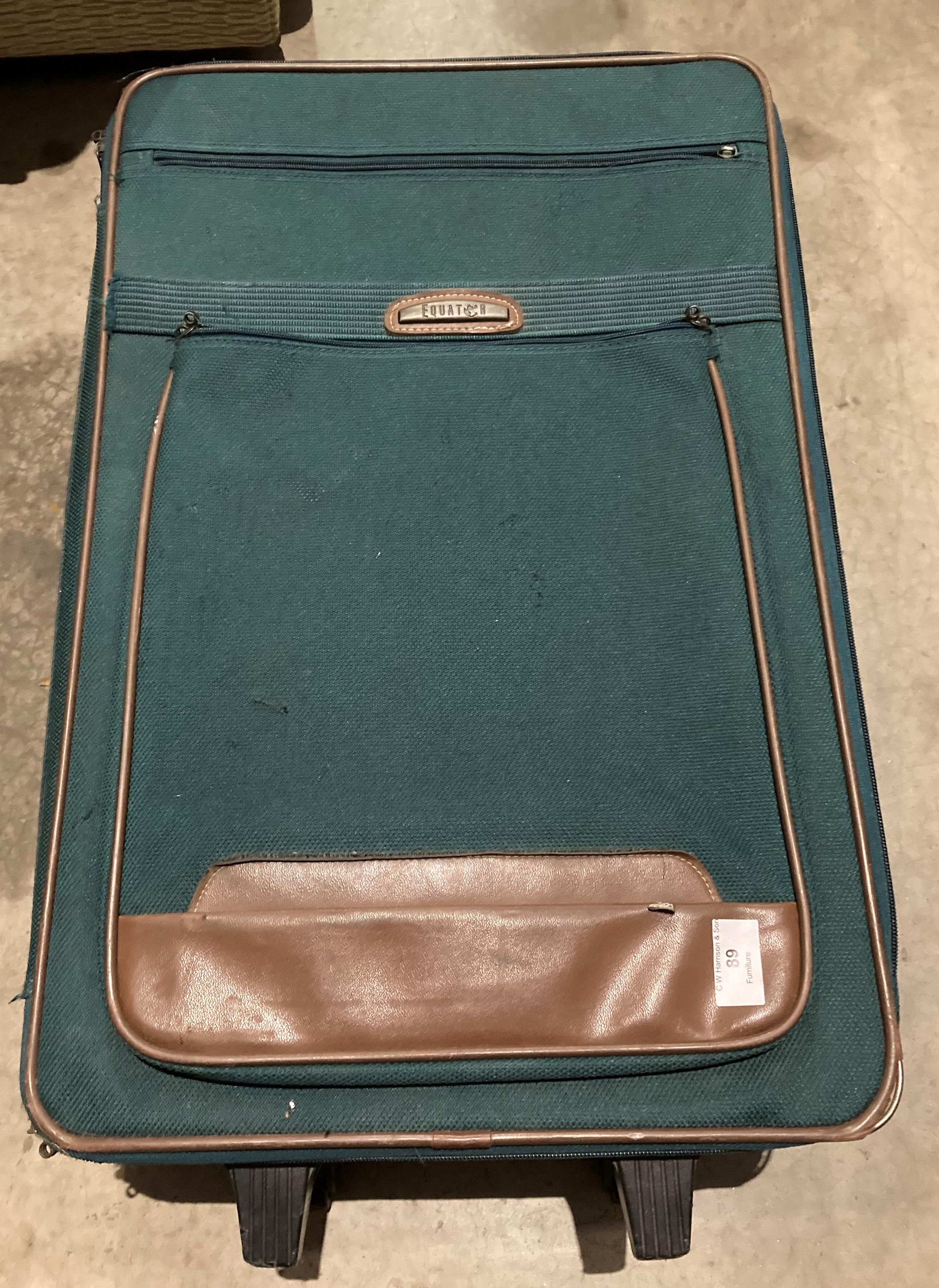 Green suitcase and contents, - Image 2 of 2