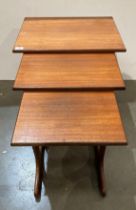 Mid-Century teak G-Plan Fresco nest of three tables with curved supports (saleroom location: MA4)