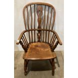 A Windsor ash armchair with turned legs and supports (saleroom location: MA4)