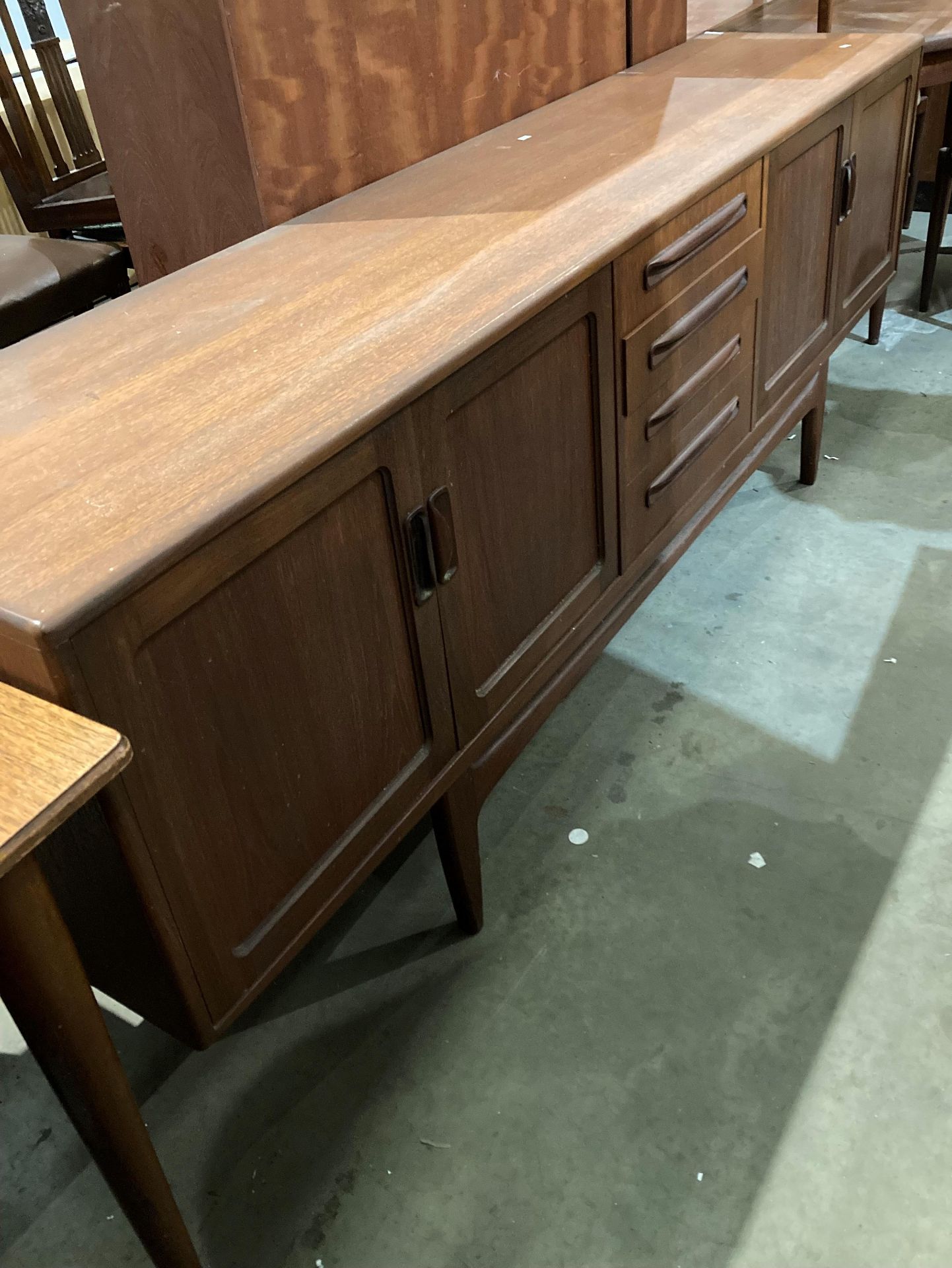 Mid-Century teak G-Plan Fresco eight-piece dining room set including a long sideboard (213. - Image 3 of 7