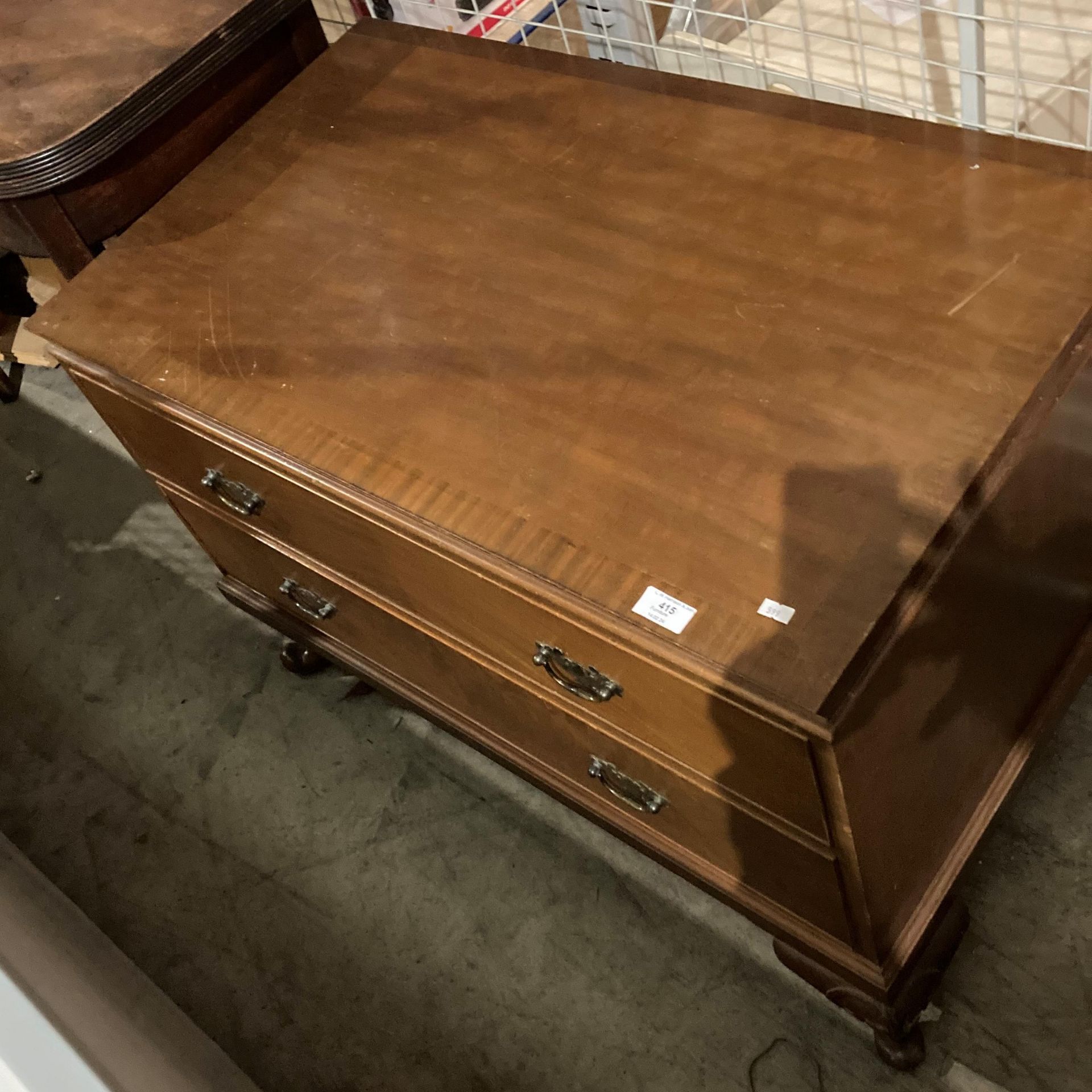 A mahogany two drawer low chest,
