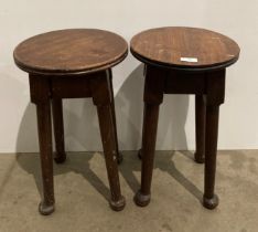 A pair of mahogany vintage stools,