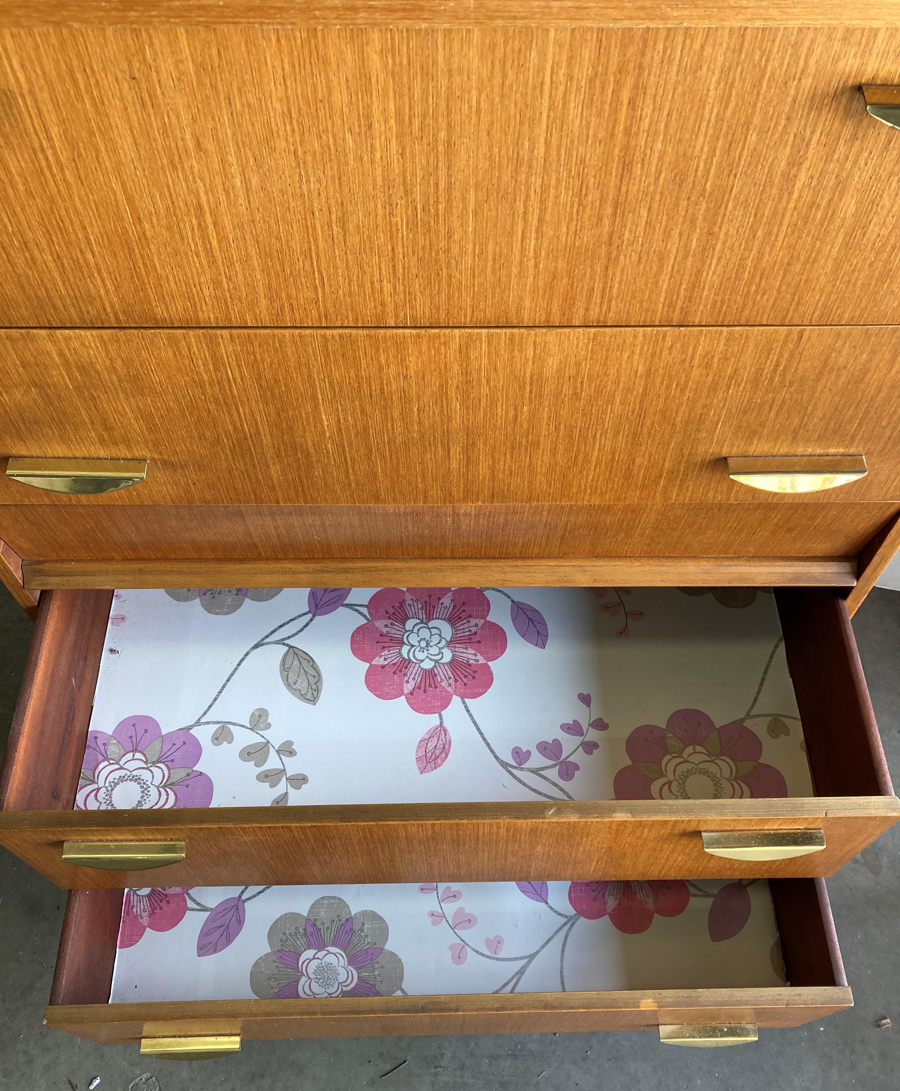 A Mid-Century Danish teak five drawer chest of drawers, 74. - Image 3 of 4