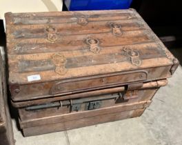 A Jones Brothers & Co - Wolverhampton & London - brown metal trunk,