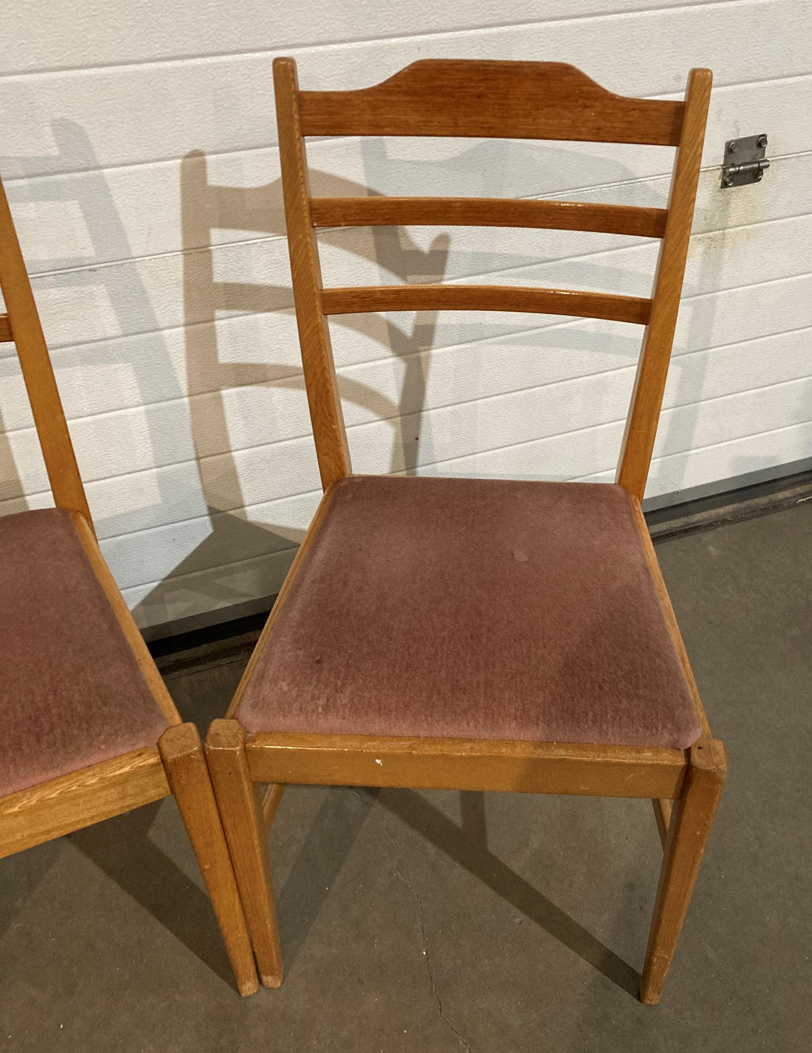 Three beech chairs by Russell of Broadway with light brown fabric (saleroom location: MA3) - Image 3 of 3