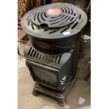 A Provence black metal stove effect calor gas heater,