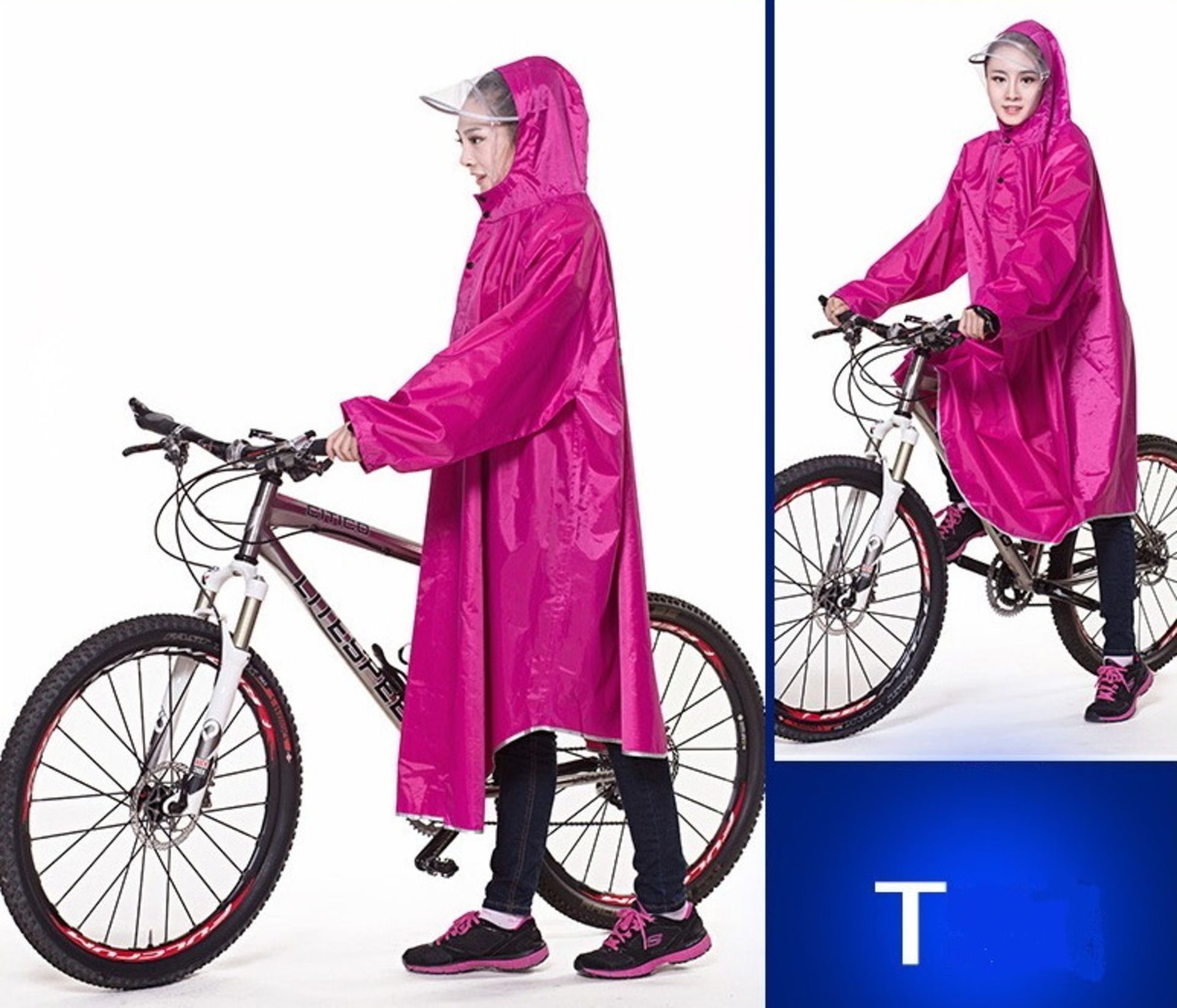 2 x bike ponchos - one purple,