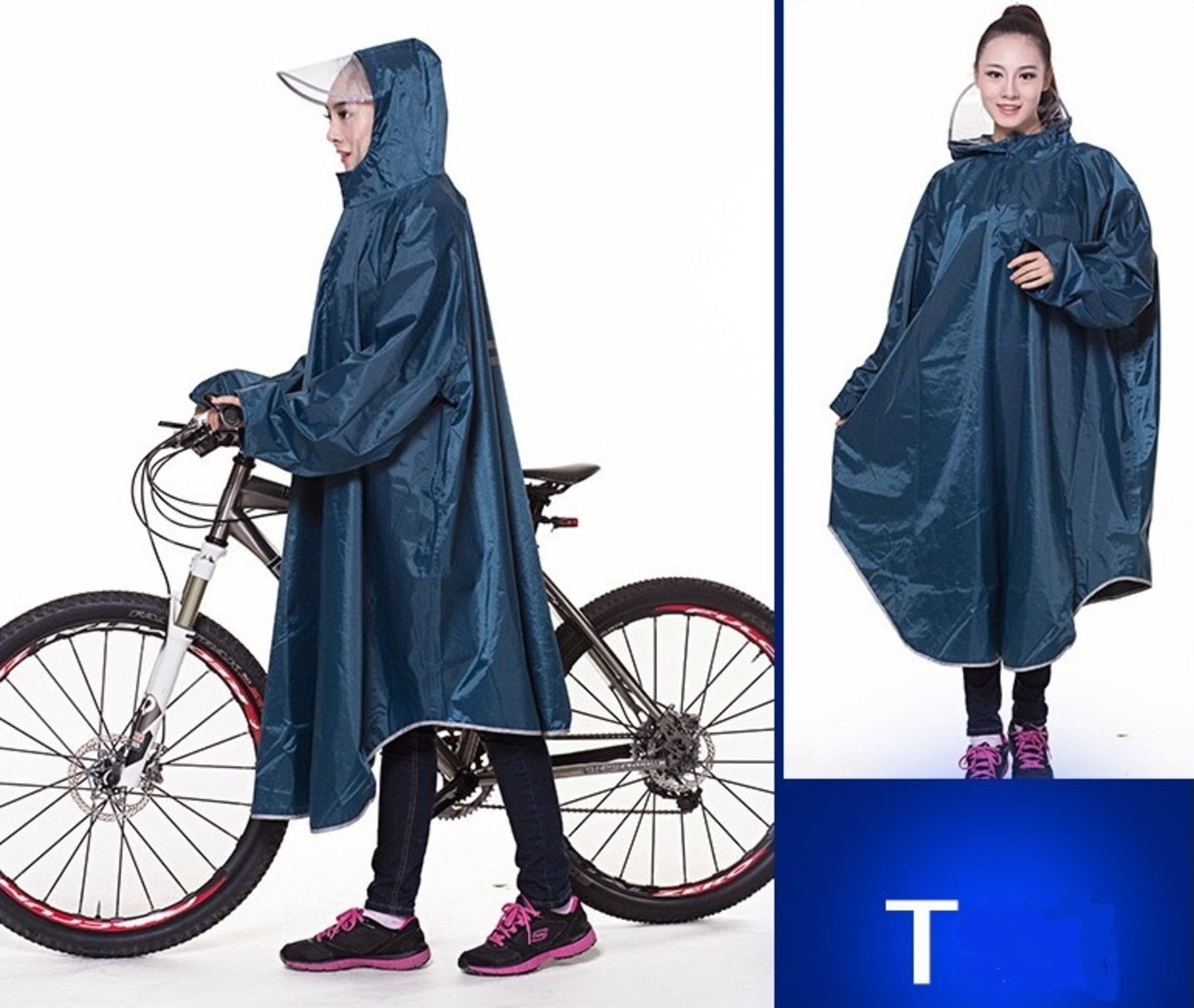 2 x bike ponchos - one red,