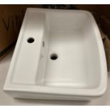 White ceramic single tap hole basin 52cm x 42cm (saleroom location: Z07)