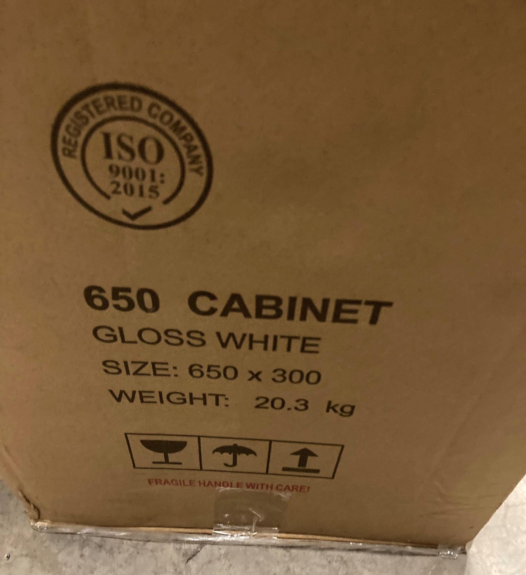 Gloss white 650mm x 350mm twin door vanity unit/cabinet (saleroom location: AA08 FLOOR) - Image 3 of 3