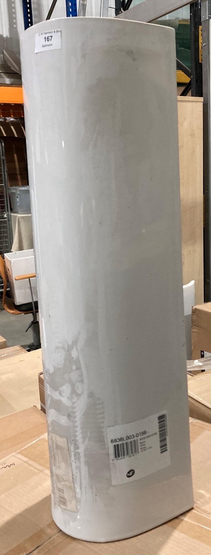 White ceramic sink pedestal 65cm (saleroom location: RB)