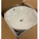 HIB Novum evo 44cm round semi-recessed basin in white (saleroom location: R12 FLOOR)