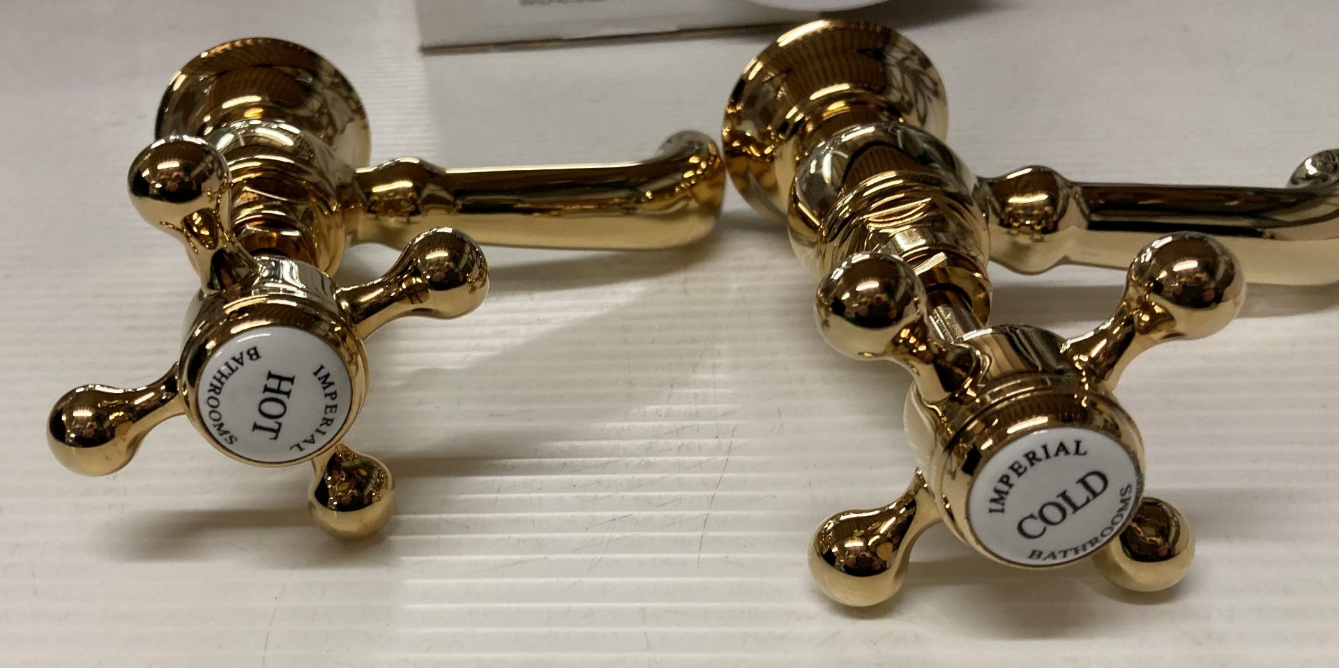 A pair of Imperial 1/2" basin taps in antique gold (saleroom location: R13) - Image 2 of 2