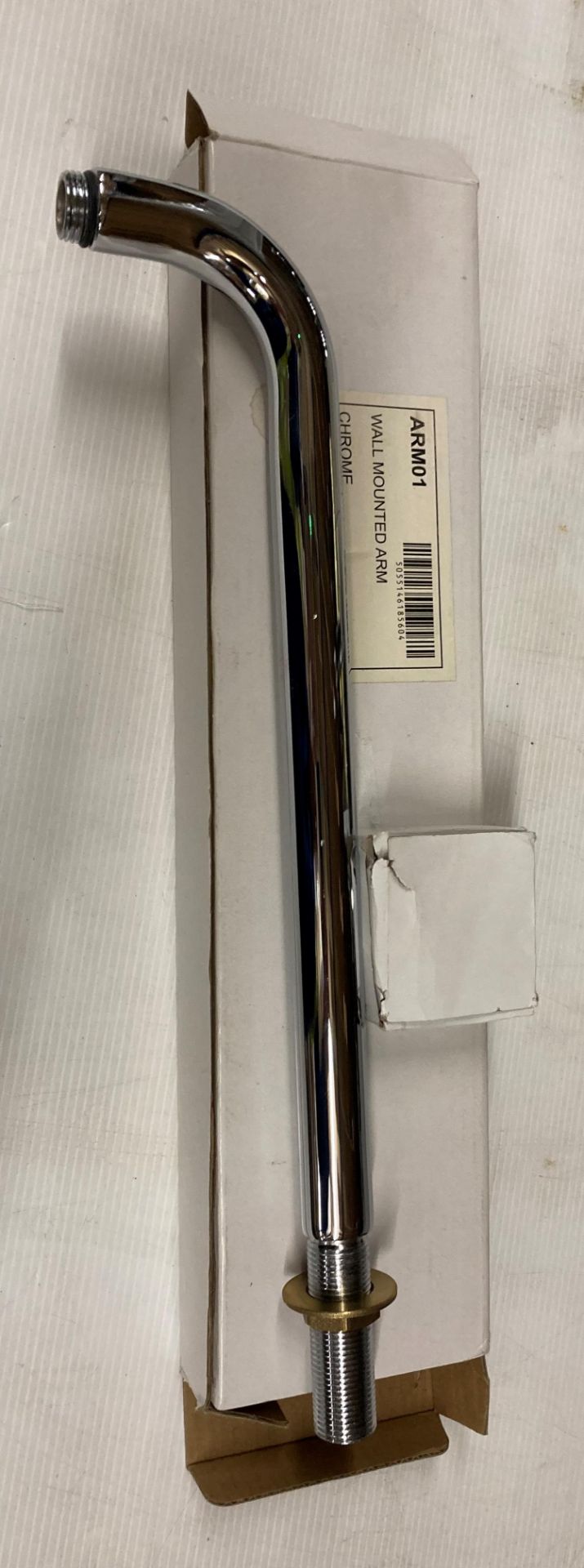 Chrome wall mounted shower arm new and boxed (saleroom location: N10)