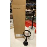 7 x Britton Hoxton wall mounted toilet brush holders in matte black (saleroom location: AA08 FLOOR)