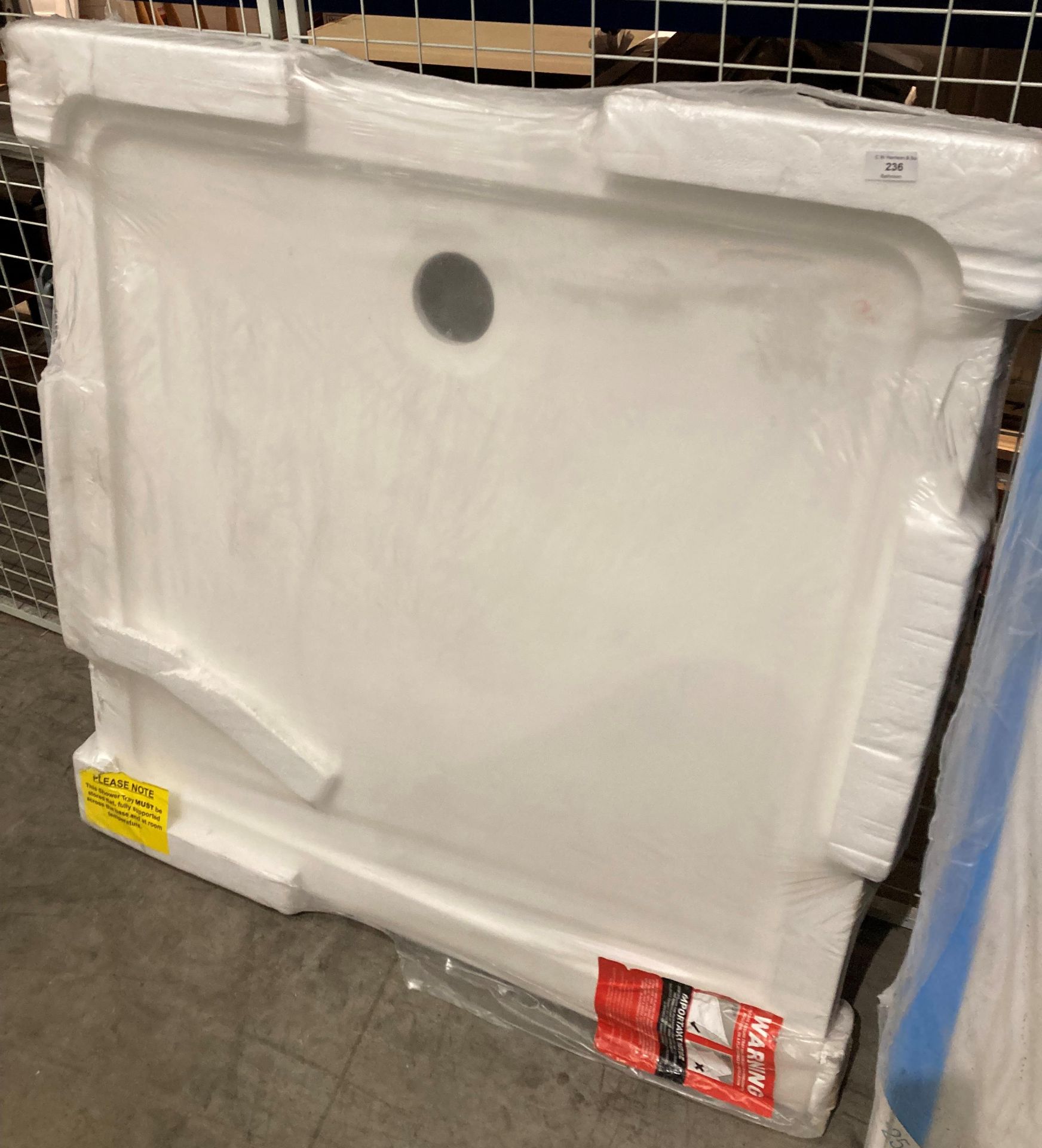 Stone resin shower tray 1000 x 1000mm (saleroom location: RB)