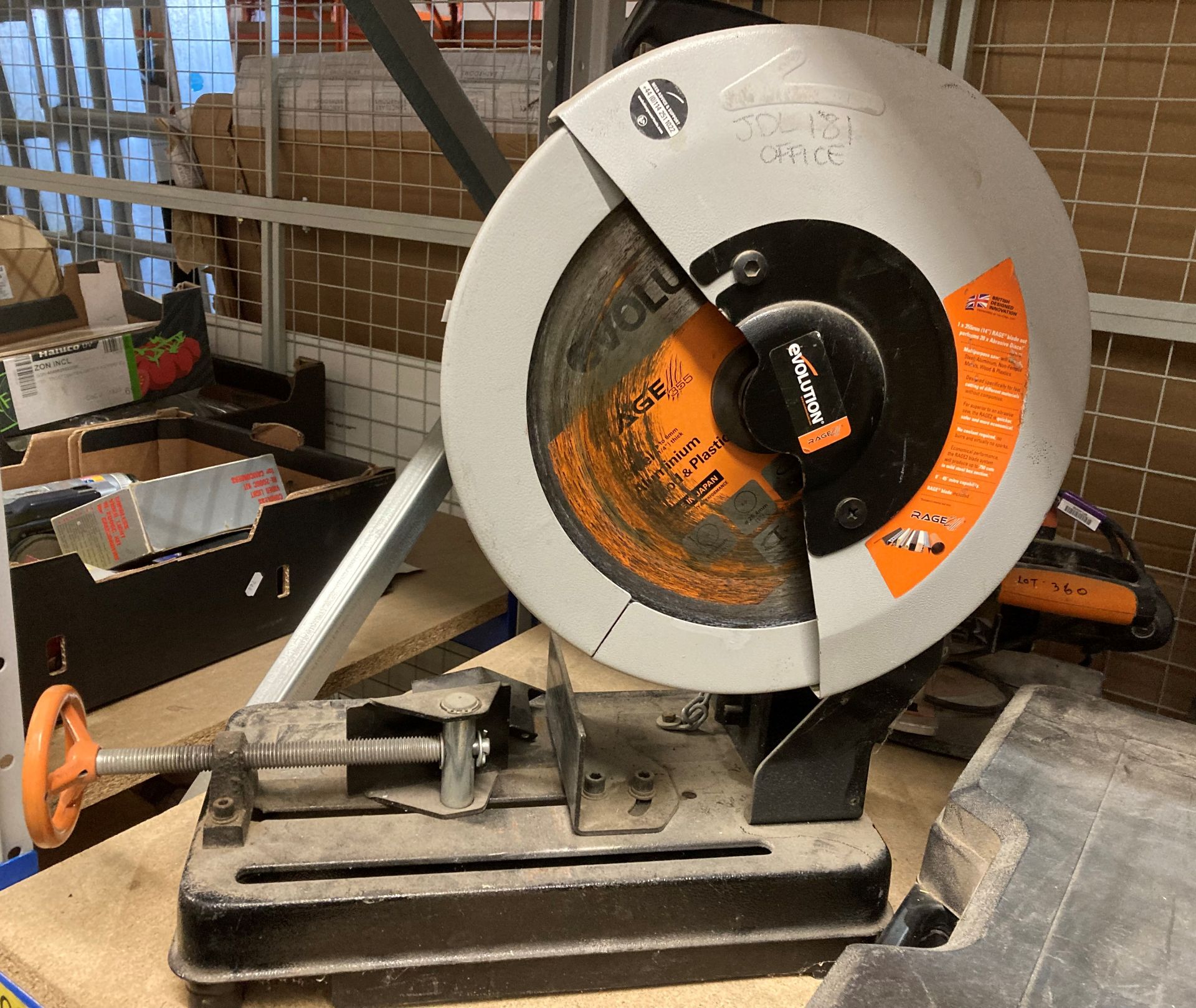 Evolition Rage 2 metal chop saw 110v (saleroom location: AA01)