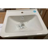 Vitra 5598 semi-recessed single tap wash basin 54cm x 47cm with fittings (saleroom location: RB)