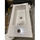 White resin side tap single tap hole basin 502mmx 255mm x135mm - new boxed (saleroom location: