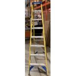 Werner yellow framed fibreglass 6 rung stepladder (saleroom location: OUT MEZ)