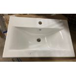 White ceramic surface mountable mid-edged basin 61xm x 39cm (saleroom location: AA07)