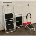 White painted 3 tread stepladder,