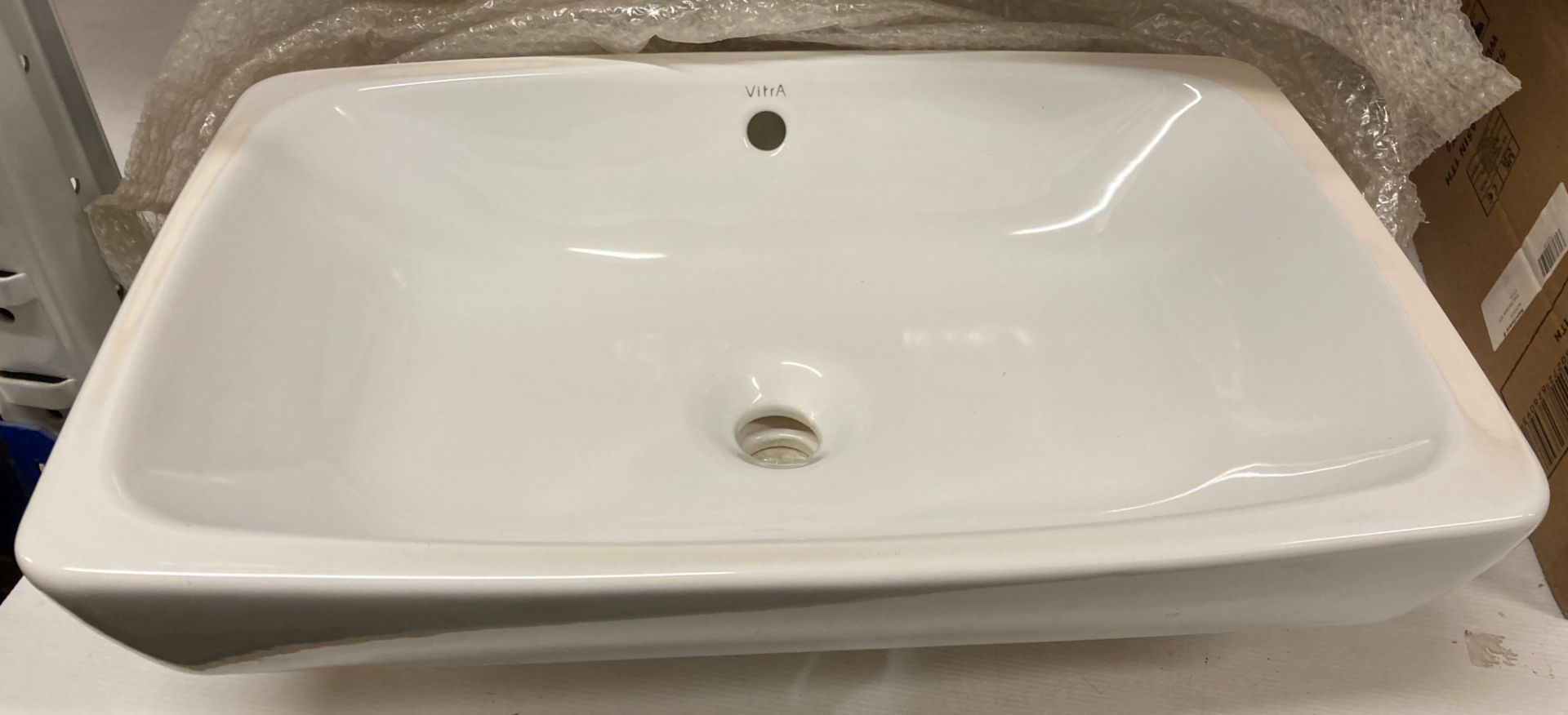 Vitra white ceramic counter top wash basin 60cm x 43cm (saleroom location: Z07)