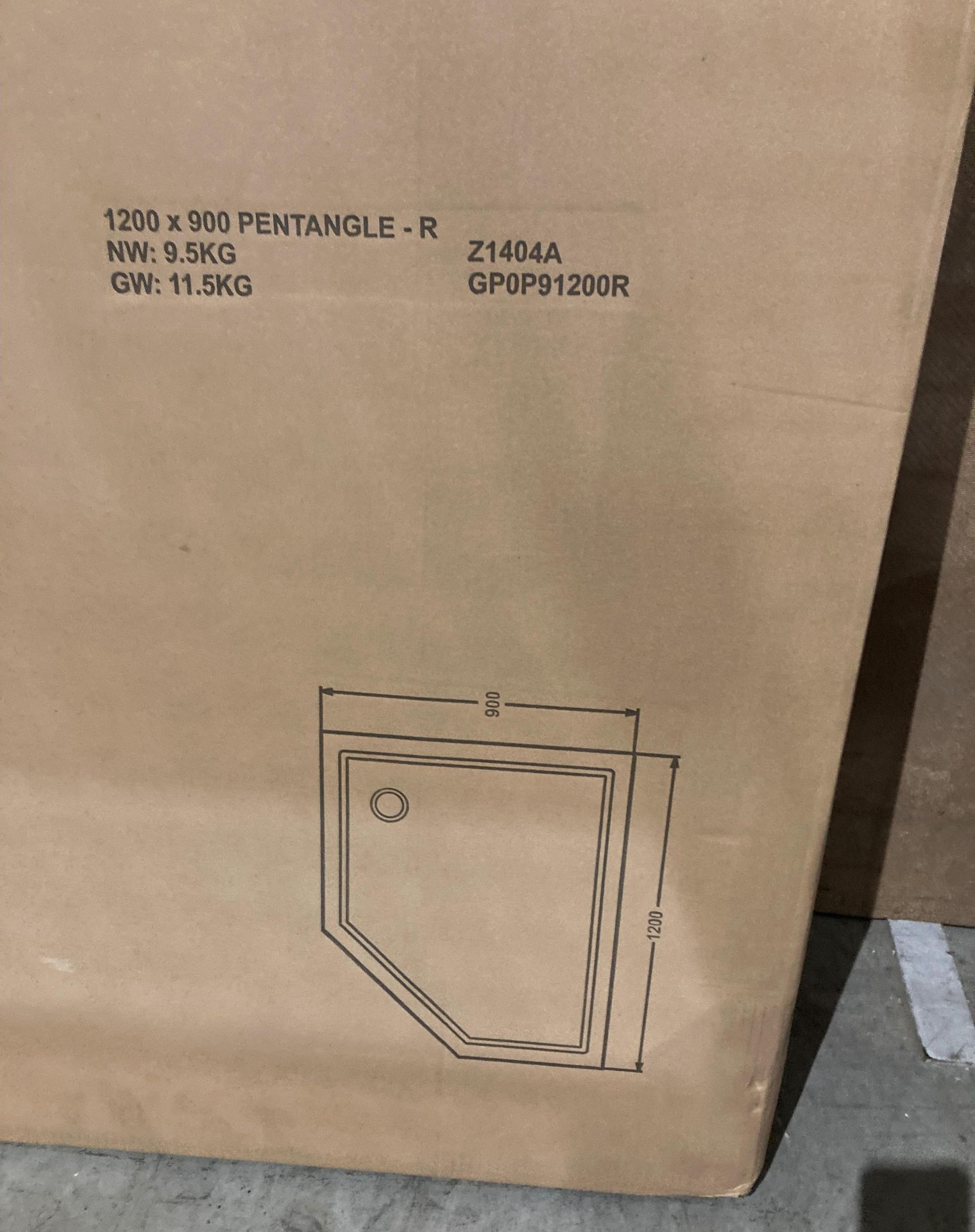 Grip pentangle-R shower tray 1200mm x 900mm new boxed (saleroom location: OUTSIDE MEZ) - Image 2 of 2