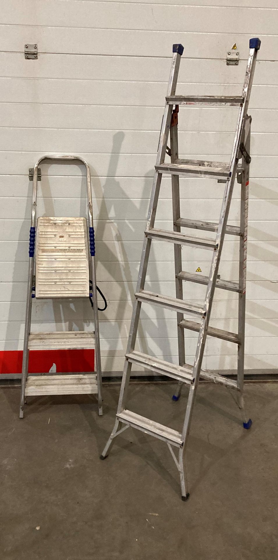 A 10 rung combination ladder and an Abu 3 tred stepladder (saleroom location: RD2)