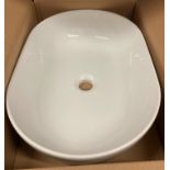 Bauhaus white ceramic oval counter top basin 60cm x 41cm (saleroom location: Z07)