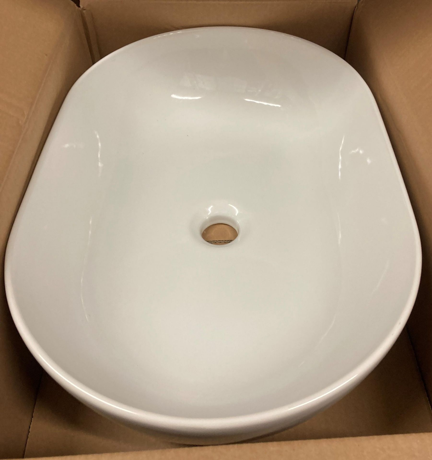 Bauhaus white ceramic oval counter top basin 60cm x 41cm (saleroom location: Z07)