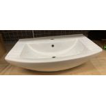 White ceramic wall mountable deluxe basin 68cm x 47cm x 18cm (saleroom location: AA07)