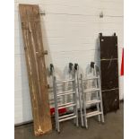 2 x 8 rung aluminium trestle ladders and 2 walk boards (saleroom location: RD2)