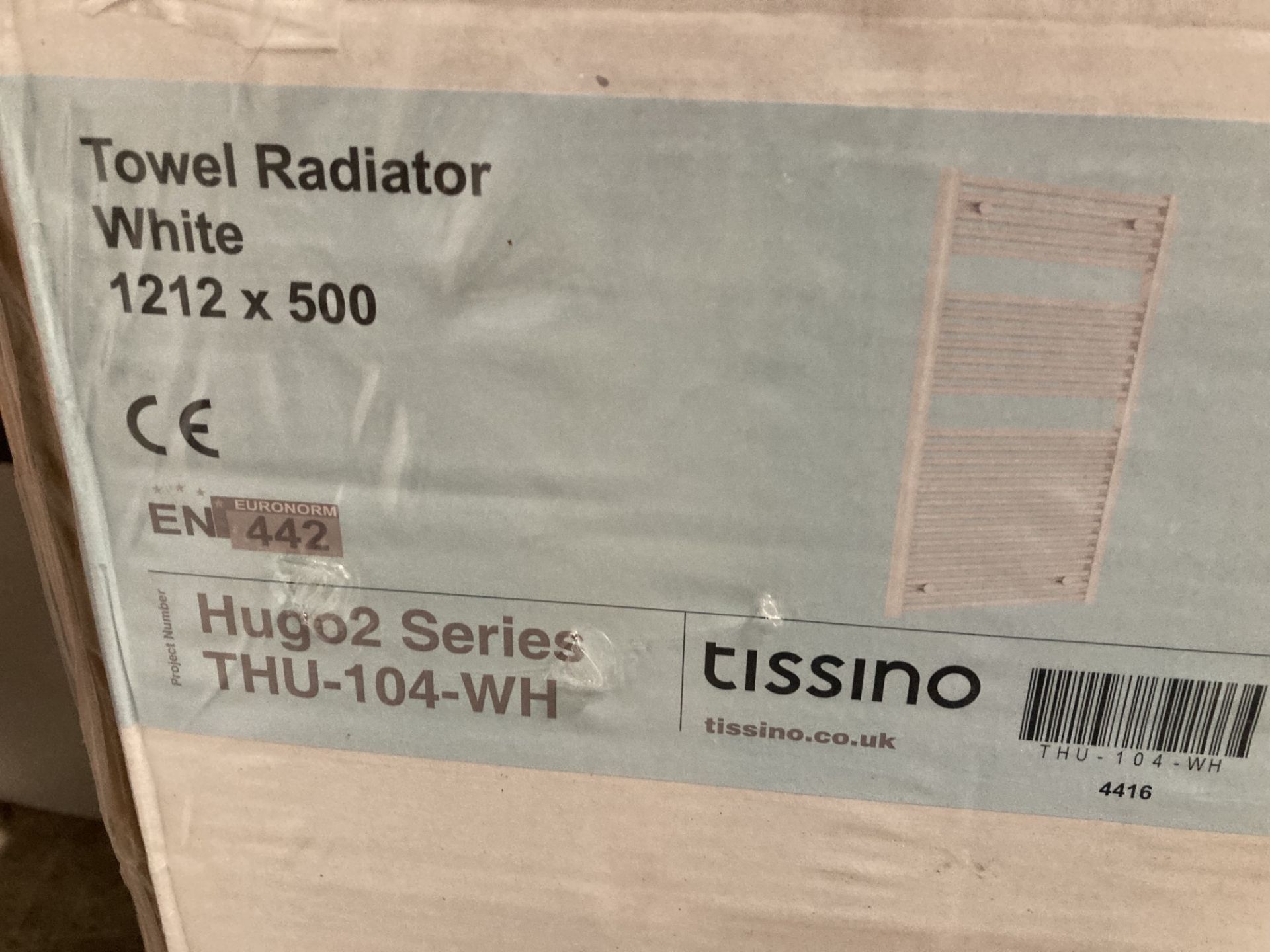 Tissino Hugo 2 towel radiator in white 1212 x 500 (saleroom location: RB) - Image 2 of 3