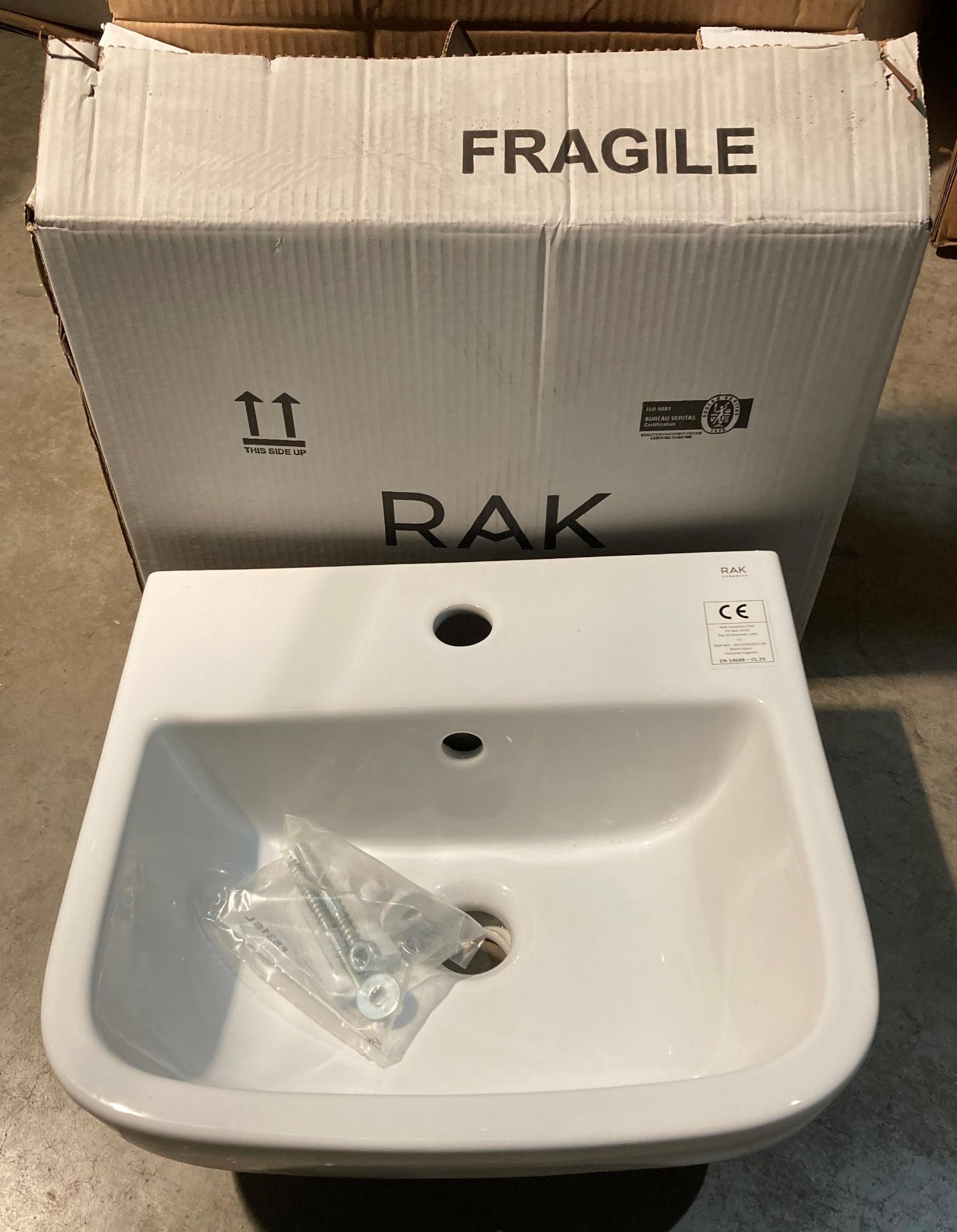 RAK series 600 40cm wall hung hand basin (saleroom location: QL05 FLOOR)