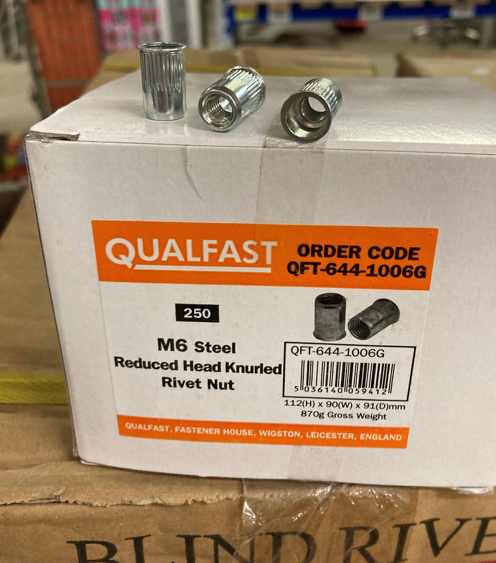 78 x boxes of 250 Qualcast M6 steel reduced head knurled rivet nuts - product code QTF-644-1006G - Bild 2 aus 2