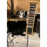 18" TV/DVD combi (no remote) and a CD rack complete with quantity of mainly country and western CDs