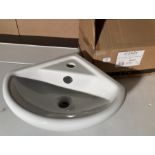 Imex 310mm cloakroom corner basin in white (saleroom location: QL07)