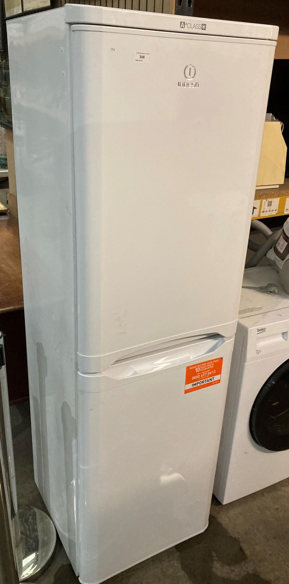 Indesit A+CLASS fridge freezer (saleroom location: PO) Further Information This item